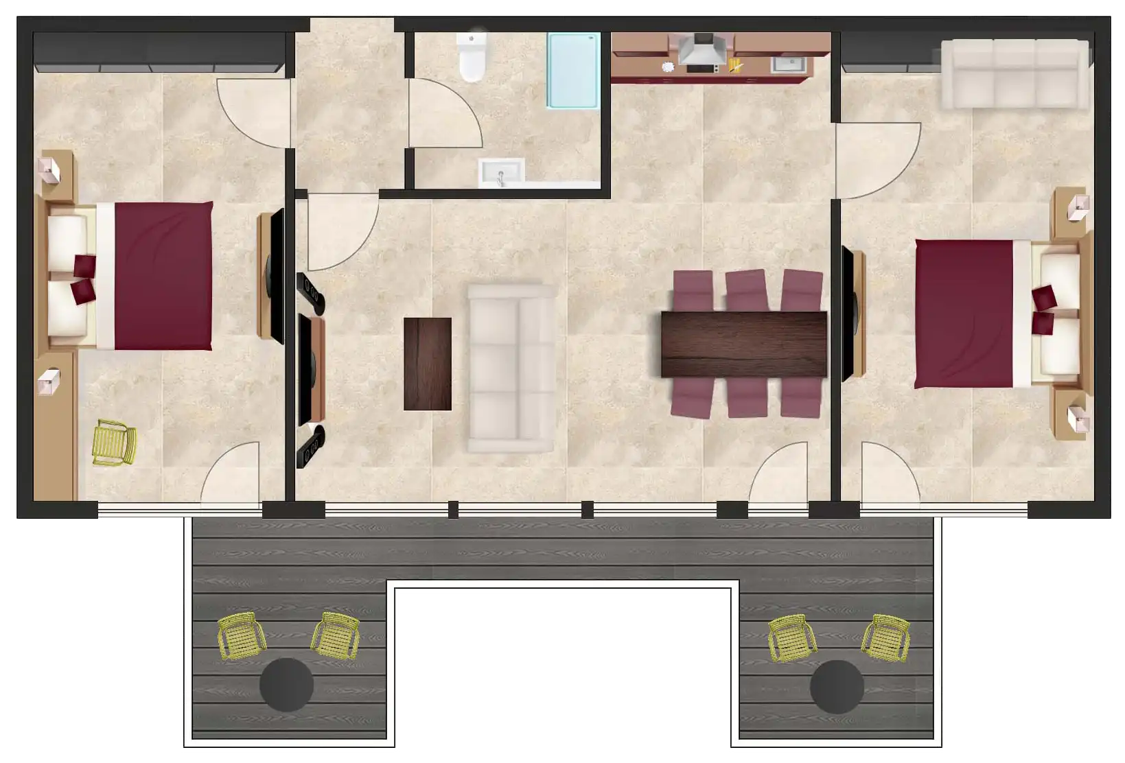Grundriss Emperium Resort Sveti Vlas Appartement